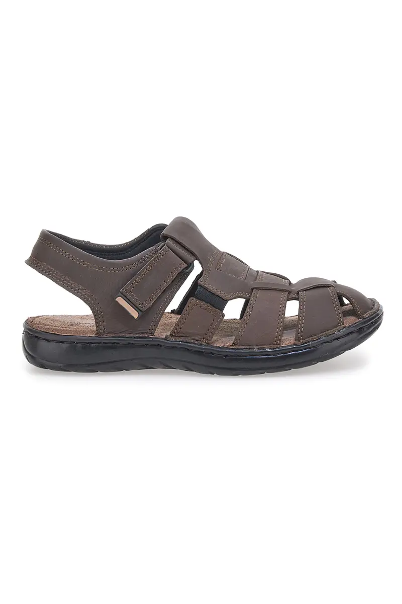 Sandali Marroni in Pelle con Chiusura a Fasce MARMADUKE 3335