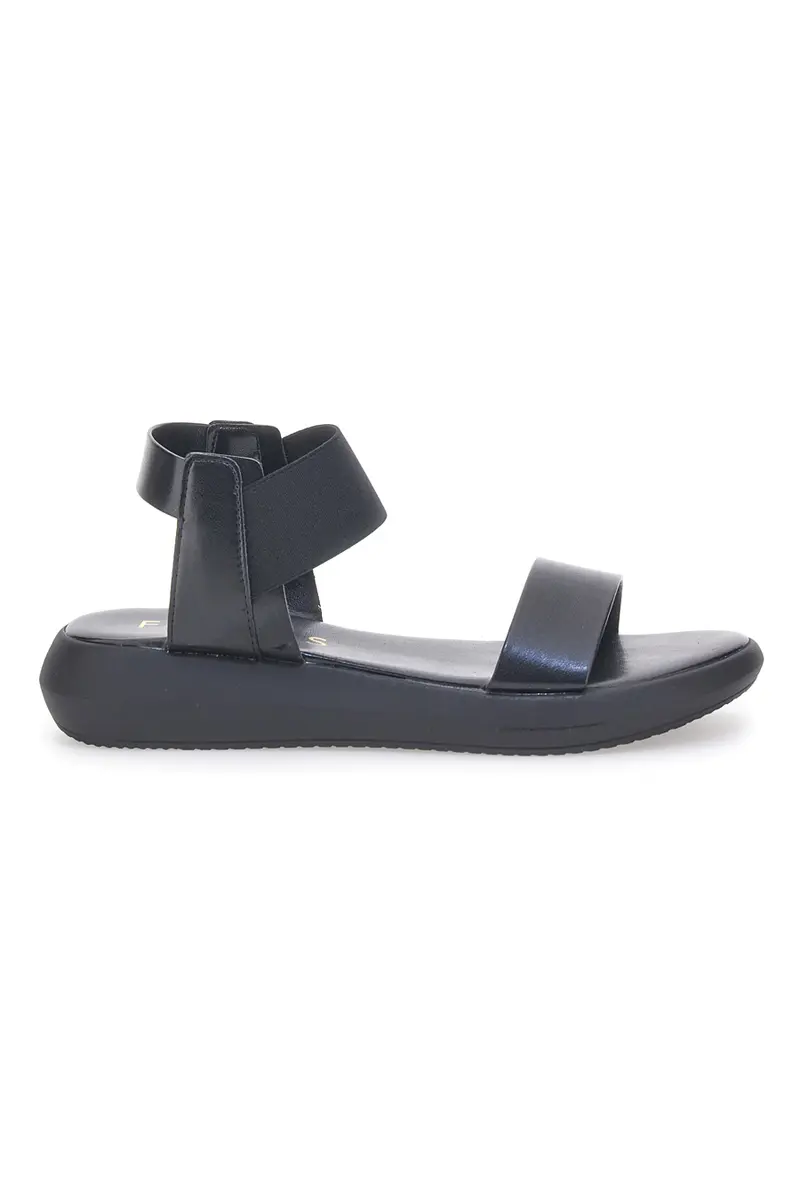 Sandali Neri Con Elastico e Platform Prodotti in Italia Pittarello Focus 19514