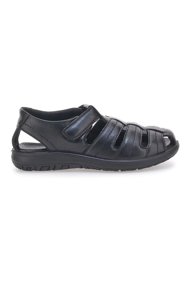 Sandali neri Fisherman in vera pelle Fly Nature FD101