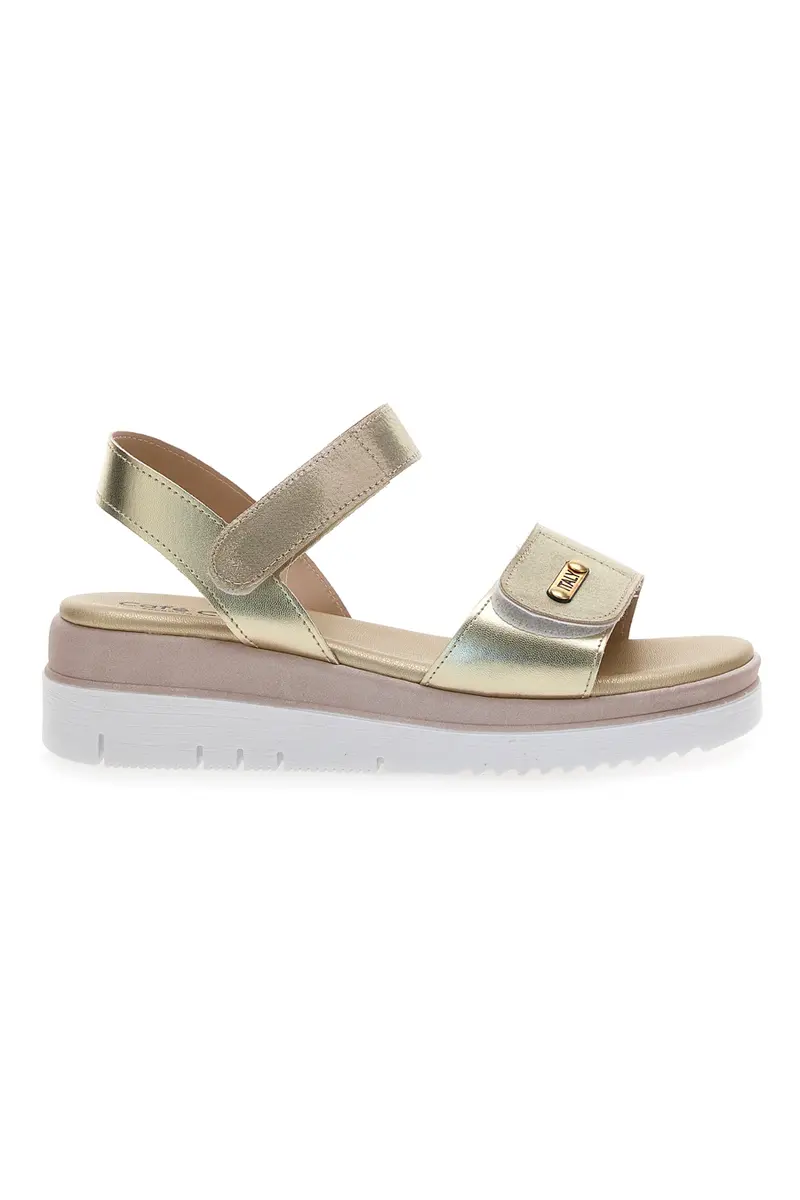 Sandali Platino Con Strappi in Velcro Cafe'Cost 5010