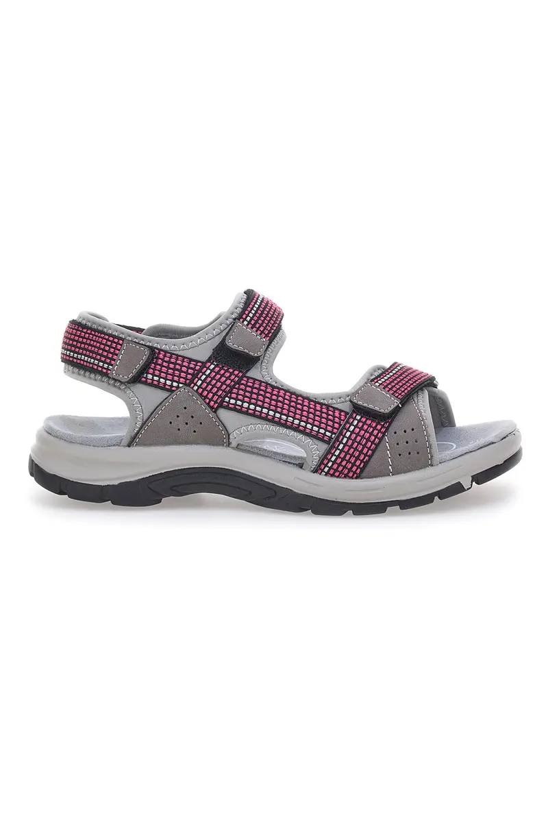 Sandali sportivi grigi e fucsia con chiusura a strappo TIGLIO 51358