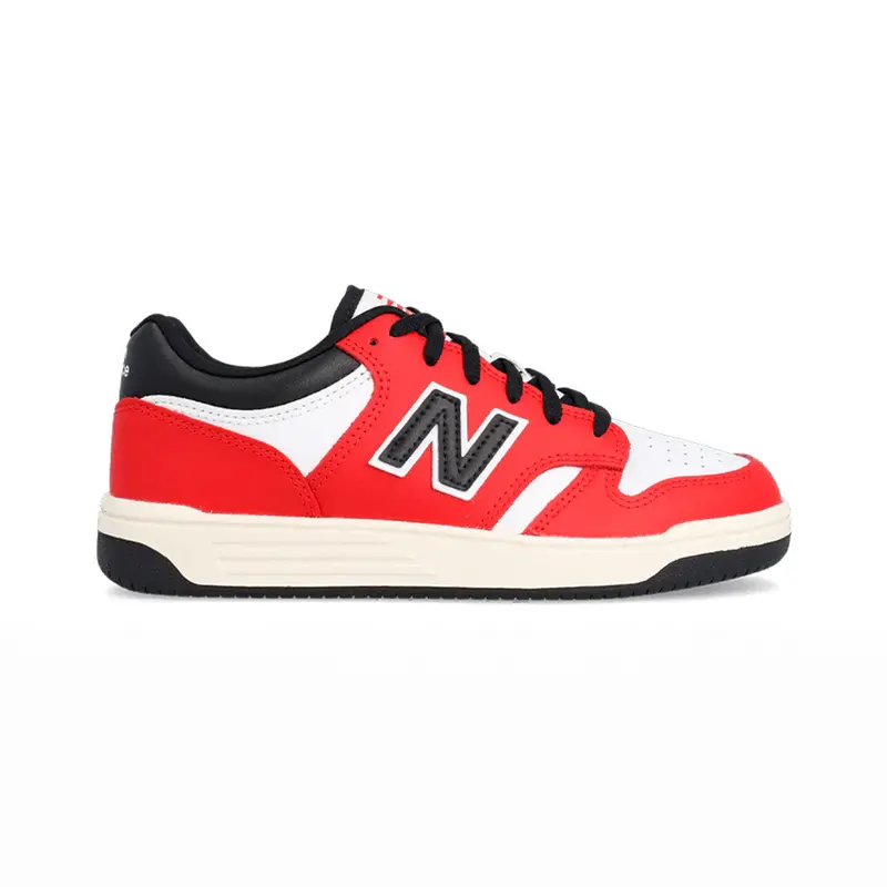 SCARPE BAMBINO NEW BALANCE BB480 TRICOLOR BIANCO ROSSO NERO