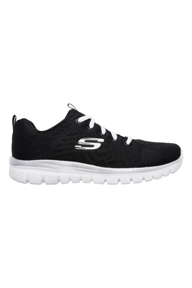 Scarpe da Allenamento Nere e Bianche con Tomaia in Skech Knit Mesh SKECHERS Graceful - Get Connected