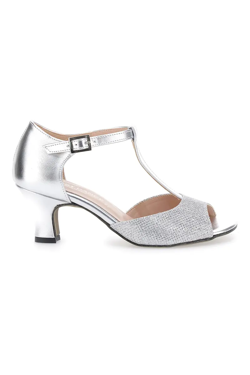 Scarpe da Ballo Argento con Suola in Pelle e Tacco Basso THE FIRST DANCE 5182