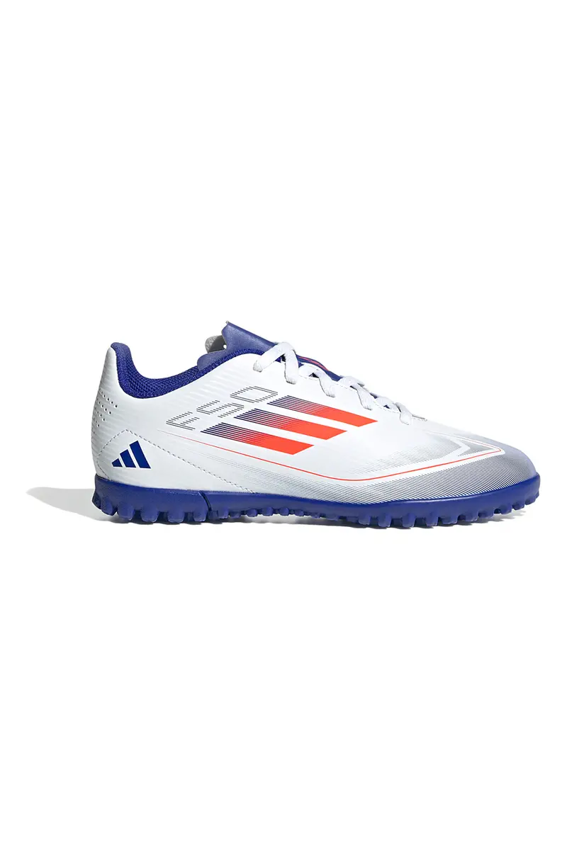Scarpe da calcetto bianche e blu per terreni sintetici Adidas F50 Club TF J