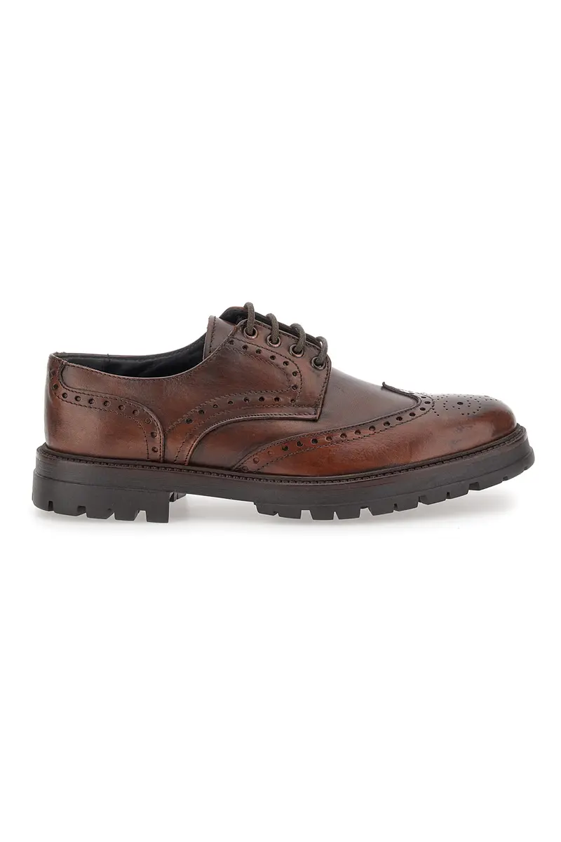Scarpe Stringate Marroni Con Decorazione Duilio Pittarello Focus 2240