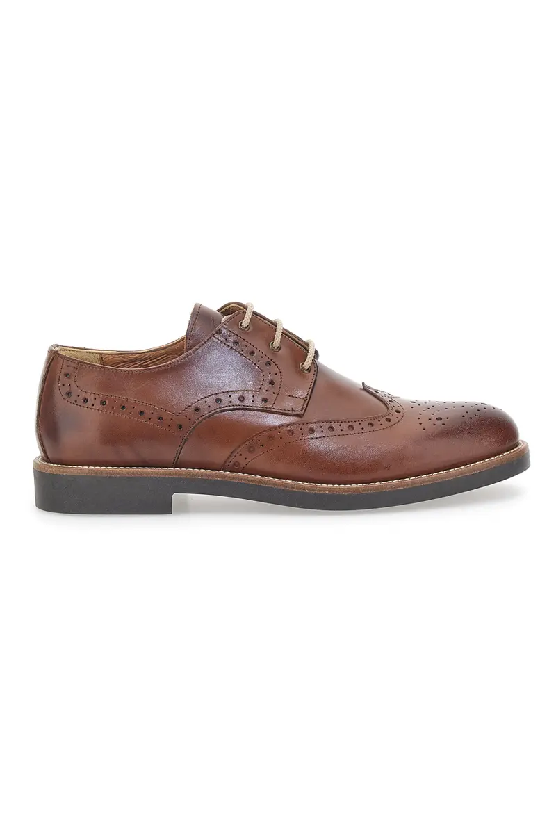 Scarpe Stringate Marroni Con Ricamo All'Inglese Pittarello 8023