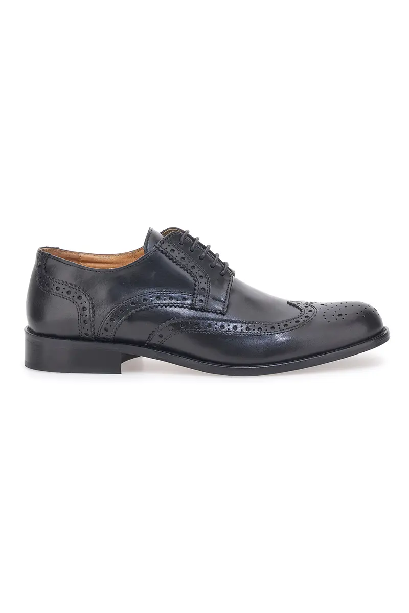Scarpe Stringate Vera Pelle Nera Pittarello Plus 610