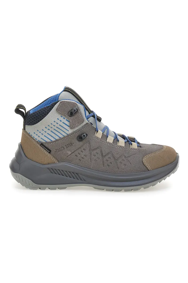 Scarponcini da trekking grigi waterproof con dettagli blu Track down 15503S48T