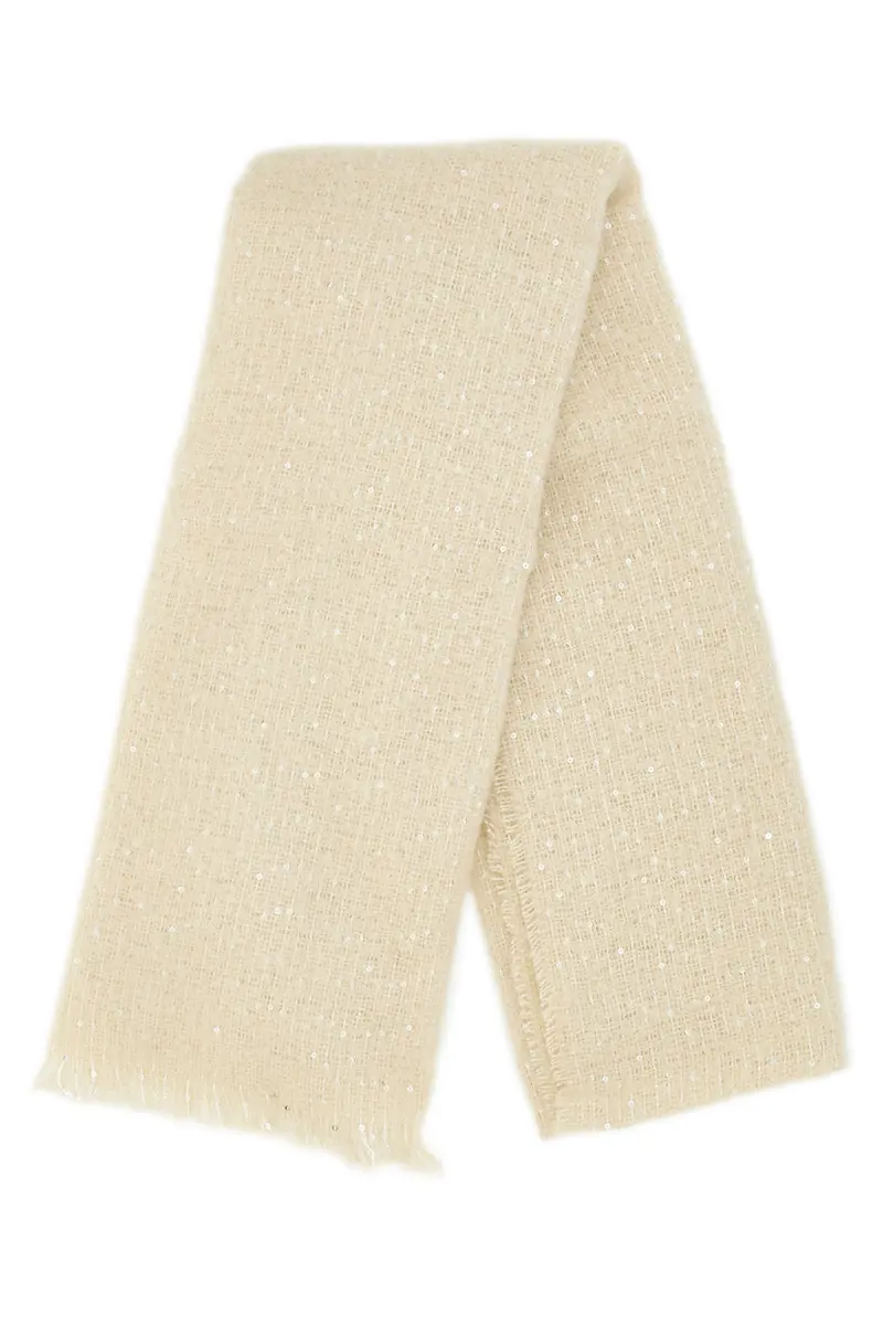 Sciarpa beige calda e morbida con paillettes Gianmarco Venturi CLASS 65471