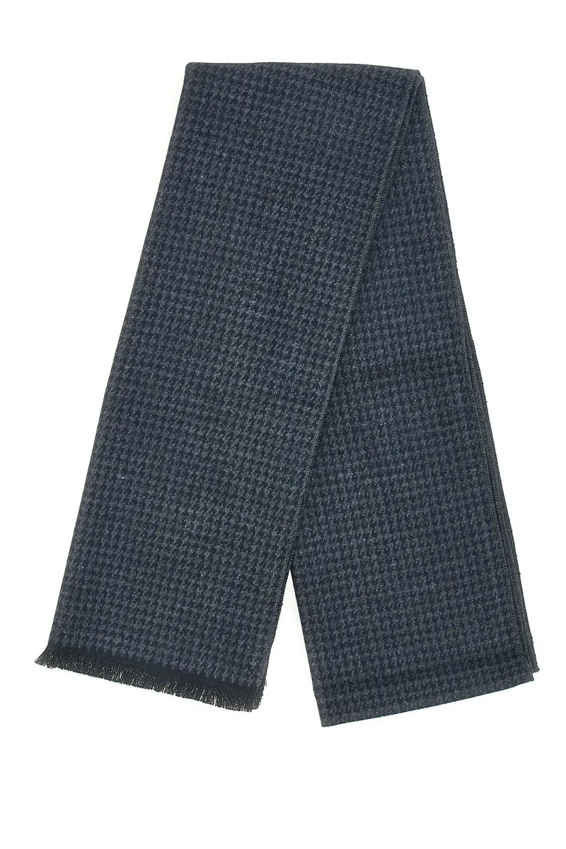 Sciarpa blu fantasia pied de poule calda Roncato 46,003,03