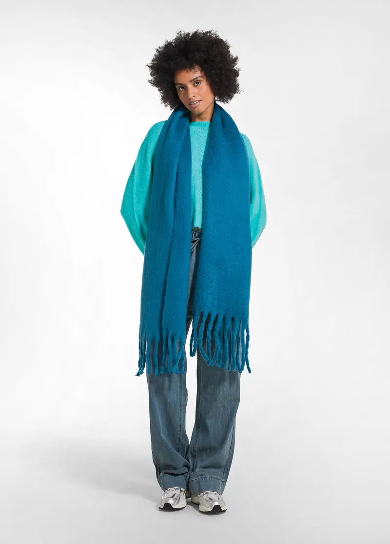 SCIARPA CON FRANGE VERDE