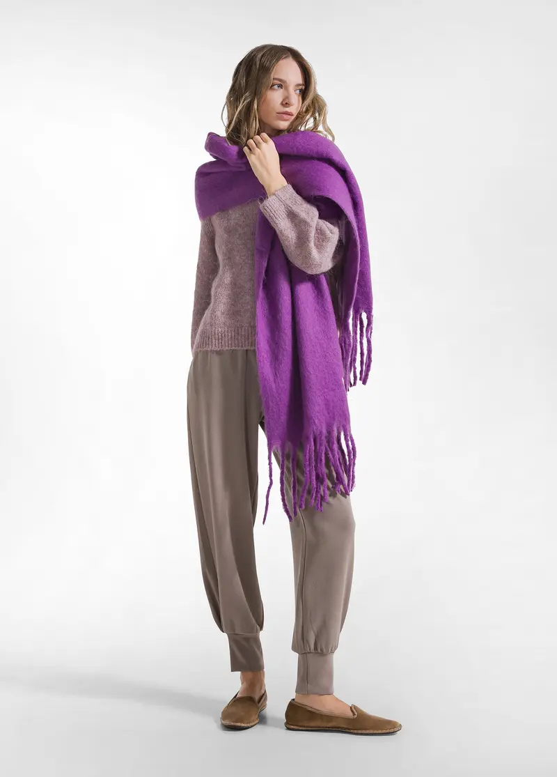 SCIARPA CON FRANGE VIOLA