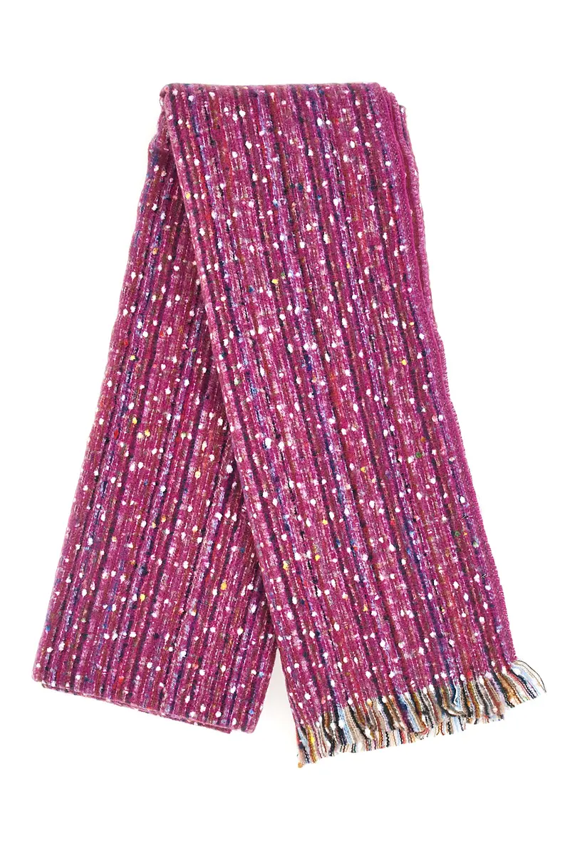 Sciarpa fucsia a coste multicolor calda GianMarco Venturi CLASS 62624