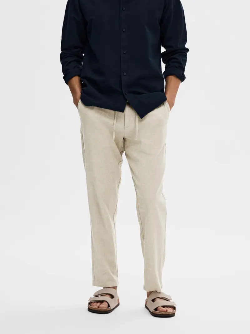 SELECTED HOMME PANTALONI 172-SLIMTAPE BRODY LINEN UOMO 16087636 VTV