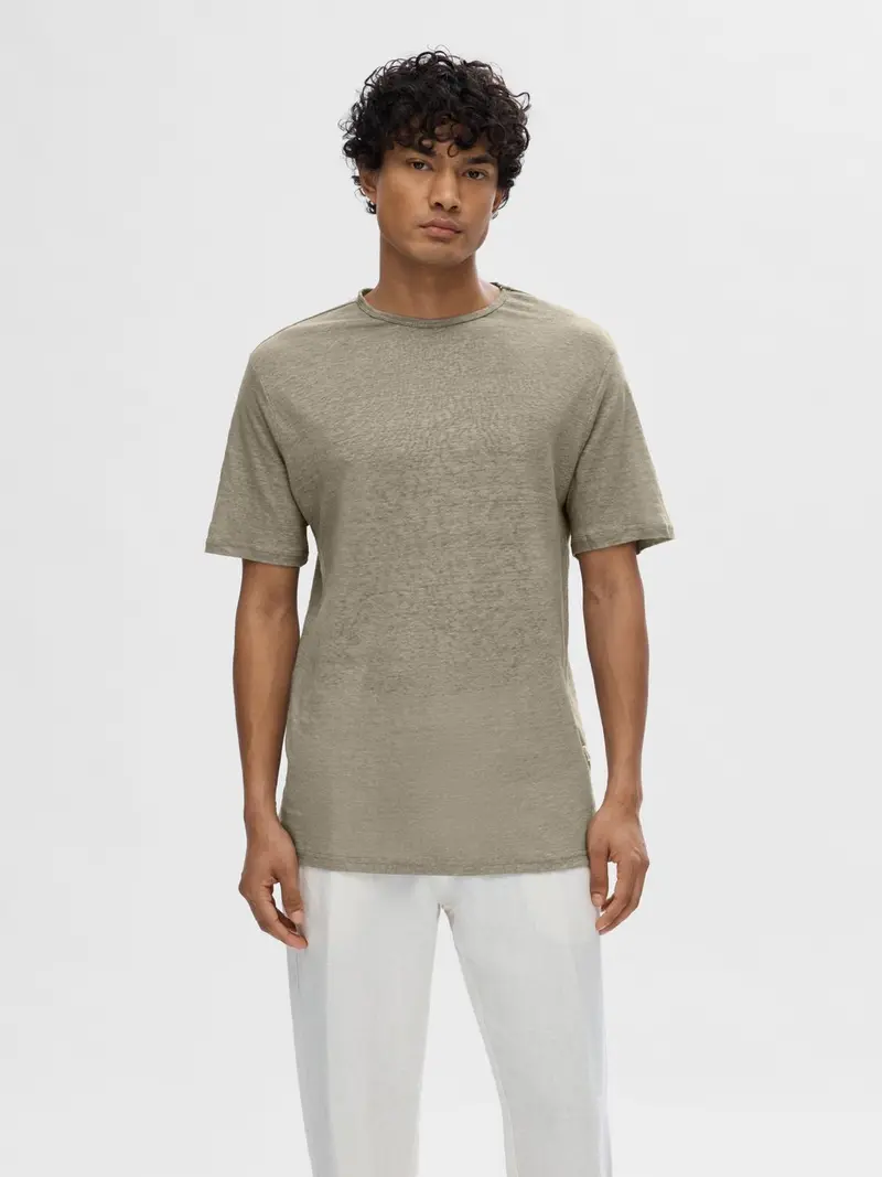 SELECTED HOMME T-SHIRT BET LINEN SHORT SLEEVE O-NECK UOMO 16089504 VTV
