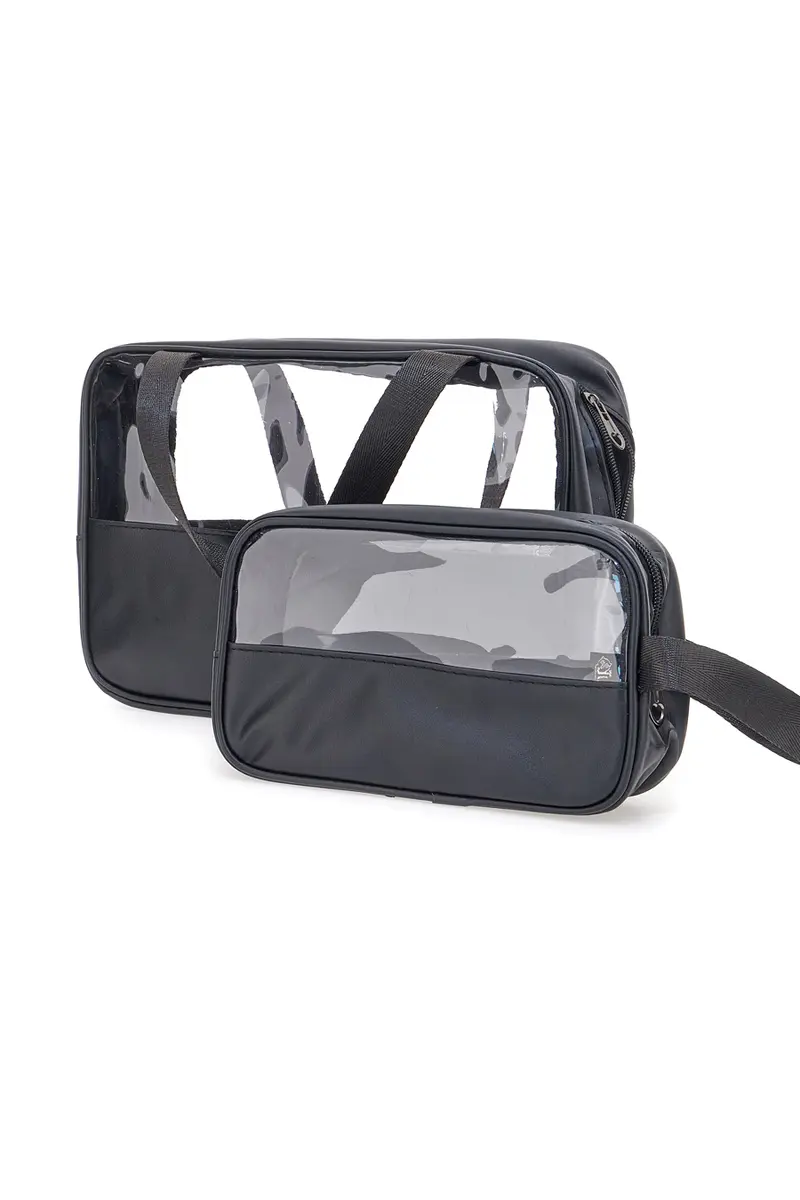 Set beauty nero con inserti trasparenti Coveri BERNA 099