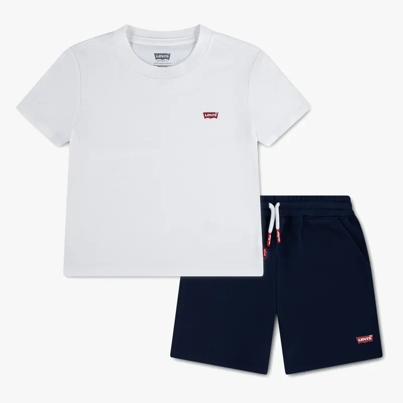 SET SPORTIVO LEVI'S® KIDS T-SHIRT & SHORTS BIANCO BLU LK8EK813