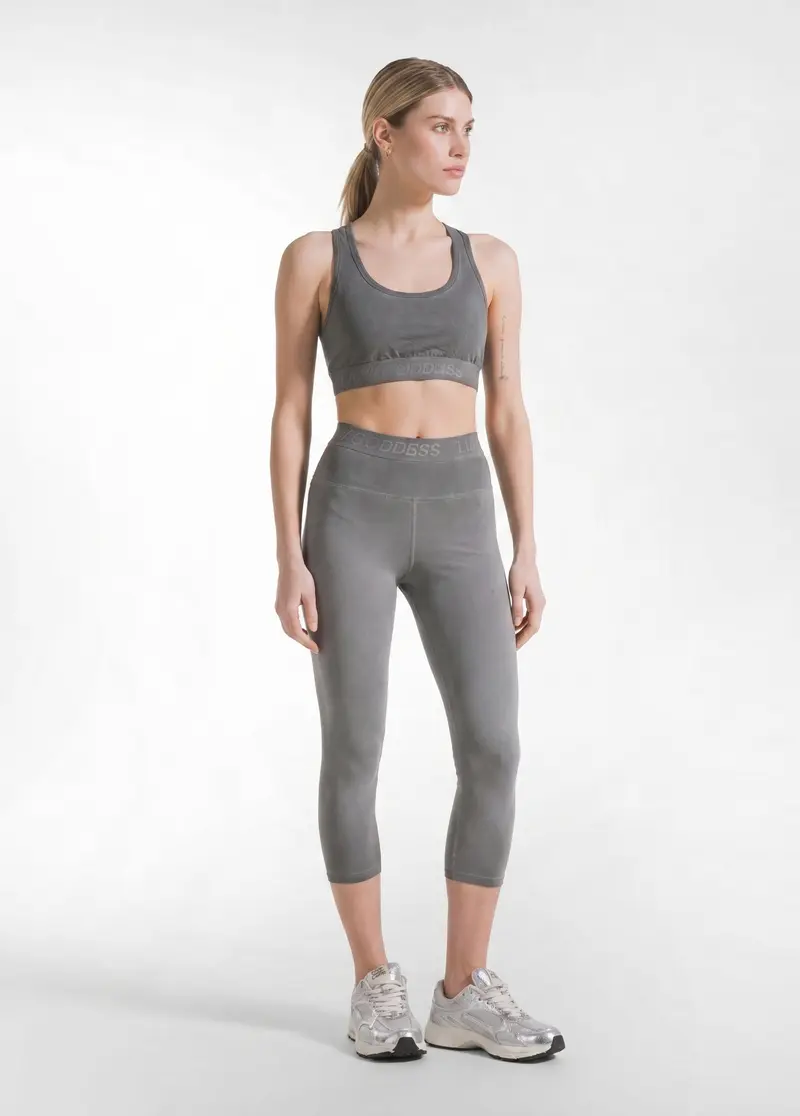 SET TOP E LEGGINGS 7/8 EFFETTO FADE NERO