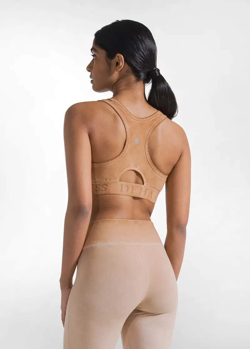 SET TOP E PANTALONI AMPI EFFETTO FADE MARRONE