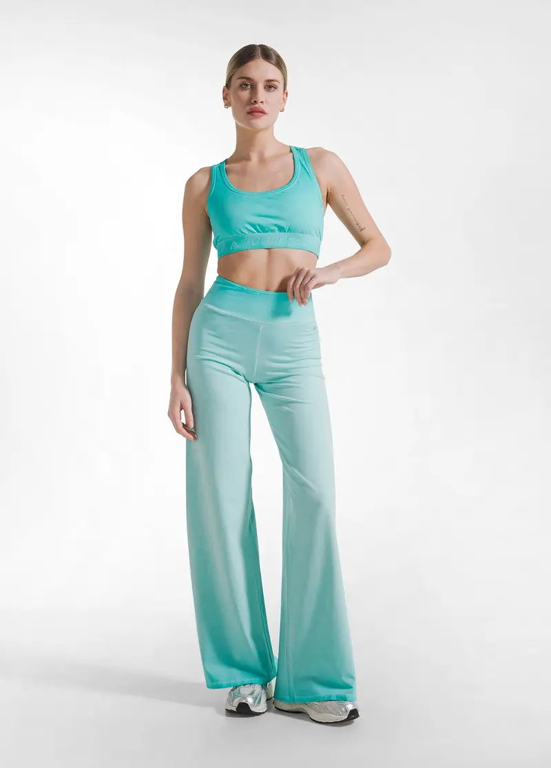 SET TOP E PANTALONI AMPI EFFETTO FADE VERDE
