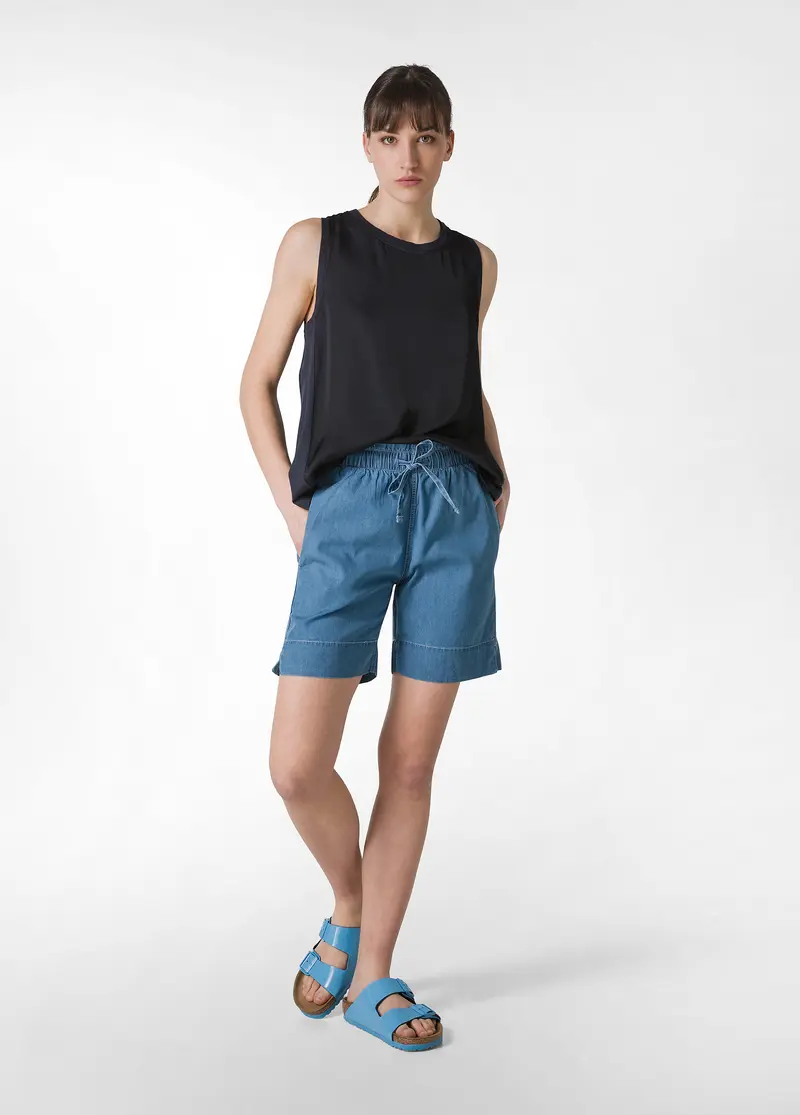 SHORTS IN DENIM LYOCELL BLU