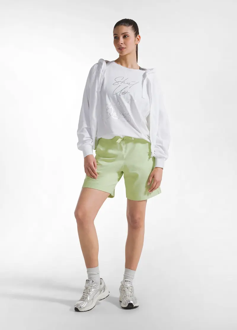 SHORTS IN FELPA STRETCH GIALLO