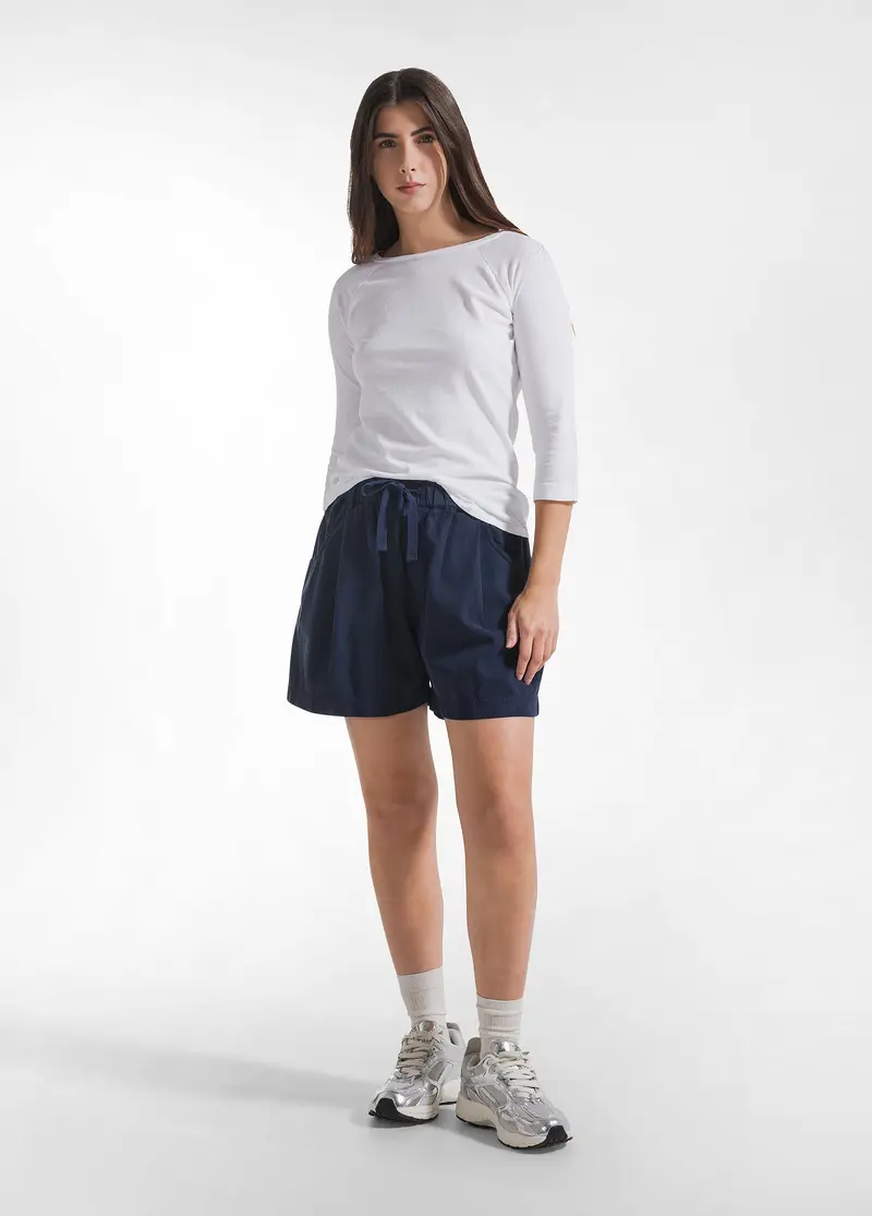 SHORTS IN TWILL DI LYOCELL BLU