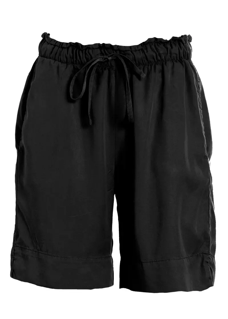 SHORTS IN TWILL TENCEL NERO