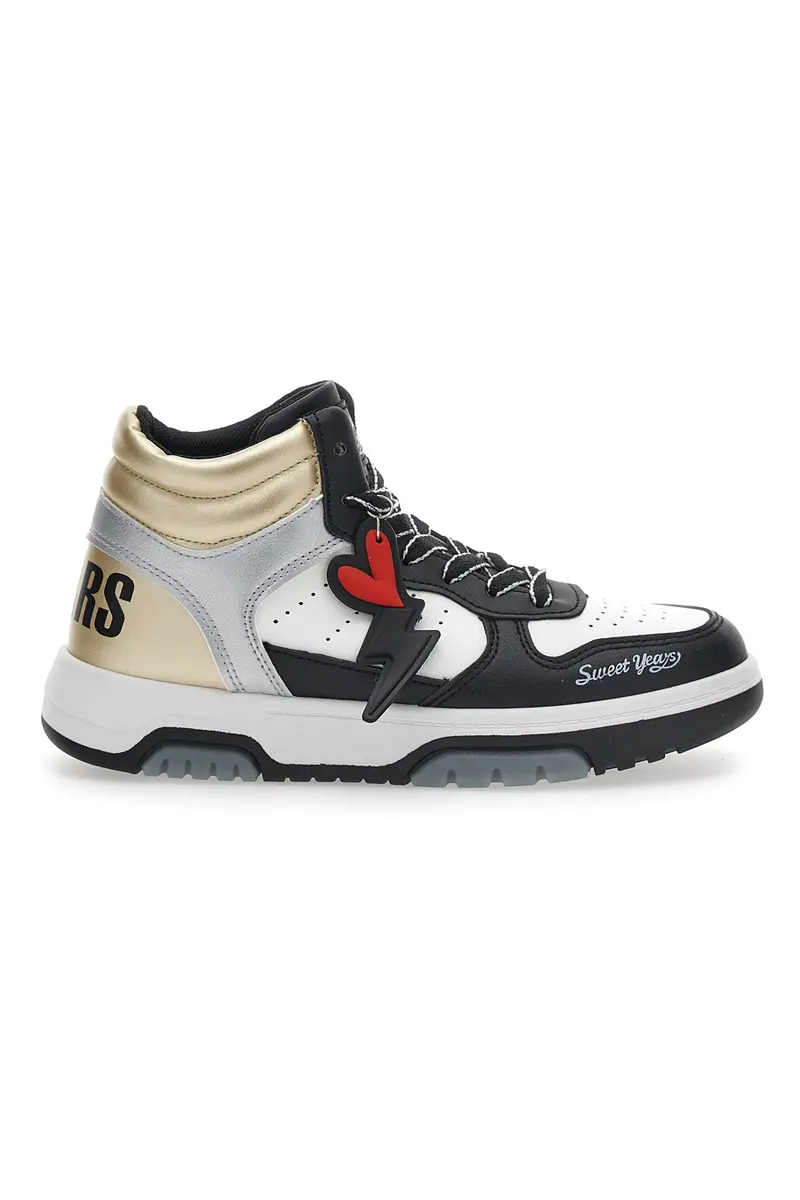 Sneakers Alte Bianche e Nere Sweet Years 8580