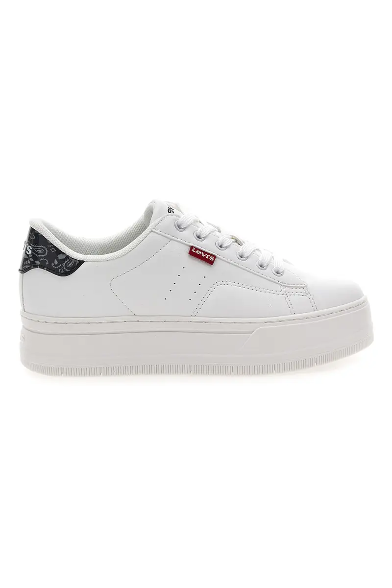 Sneakers Bianche con Dettaglio Posteriore Nero a Fantasia LEVI'S TAMPA