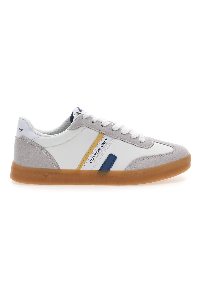 Sneakers Bianche Con Lacci Cotton Belt Leopard