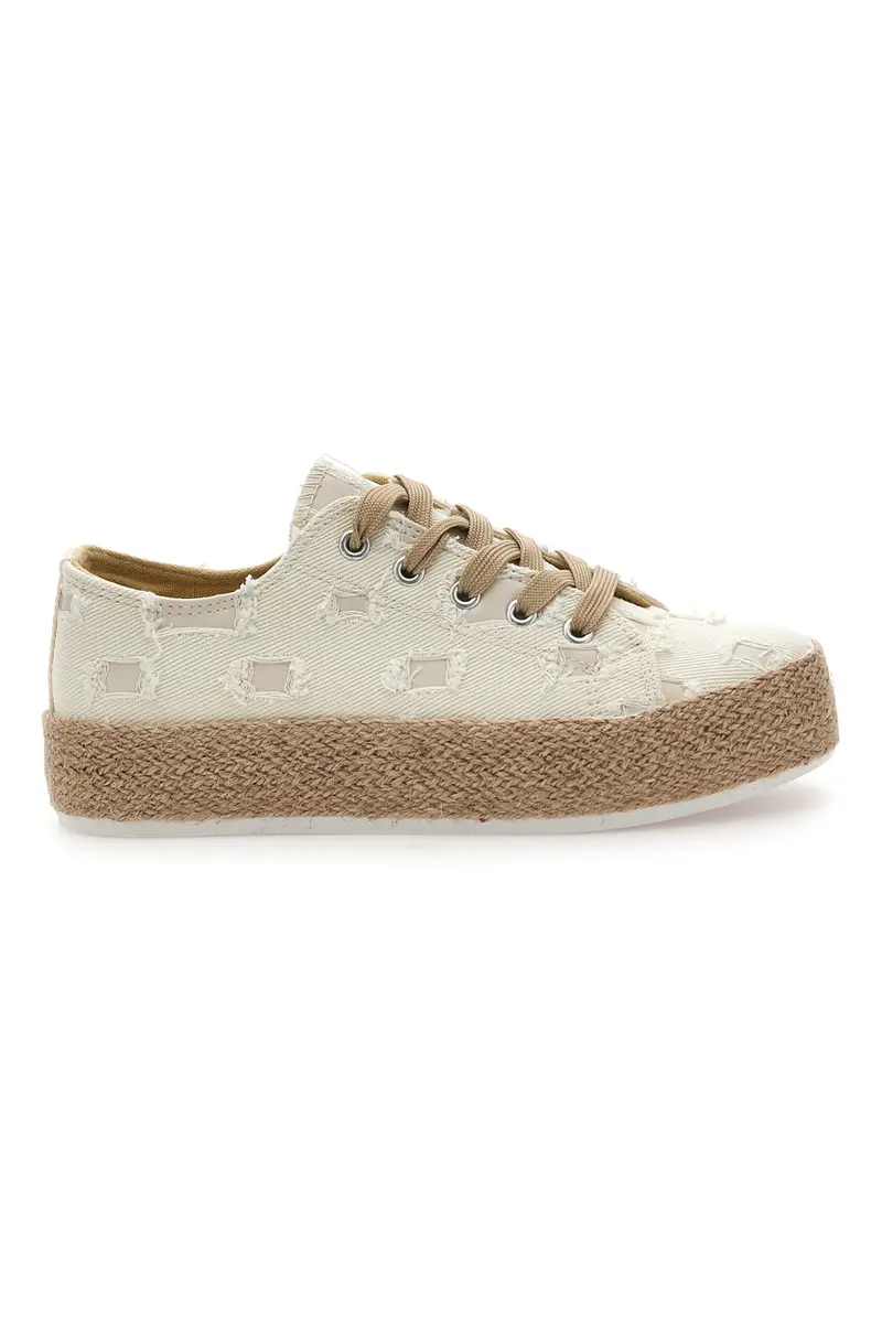 Sneakers bianche in tessuto con suola corda Energy E125
