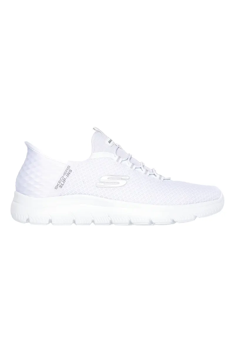 Sneakers bianche slip-on in mesh con Air Cooled Memory Foam Skechers Summits High Range