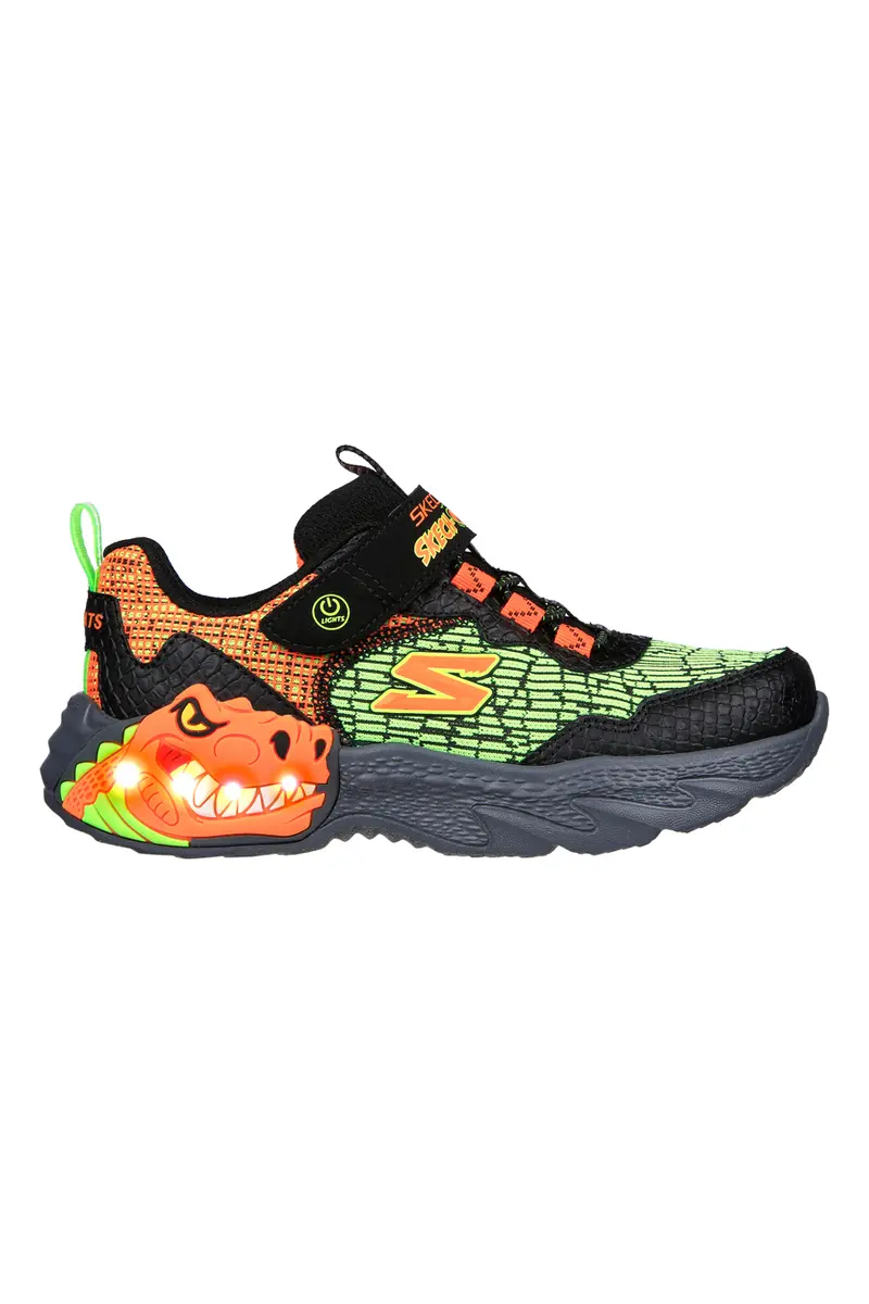 Sneakers con Luci Skechers Dino-Lights Nere e Verdi