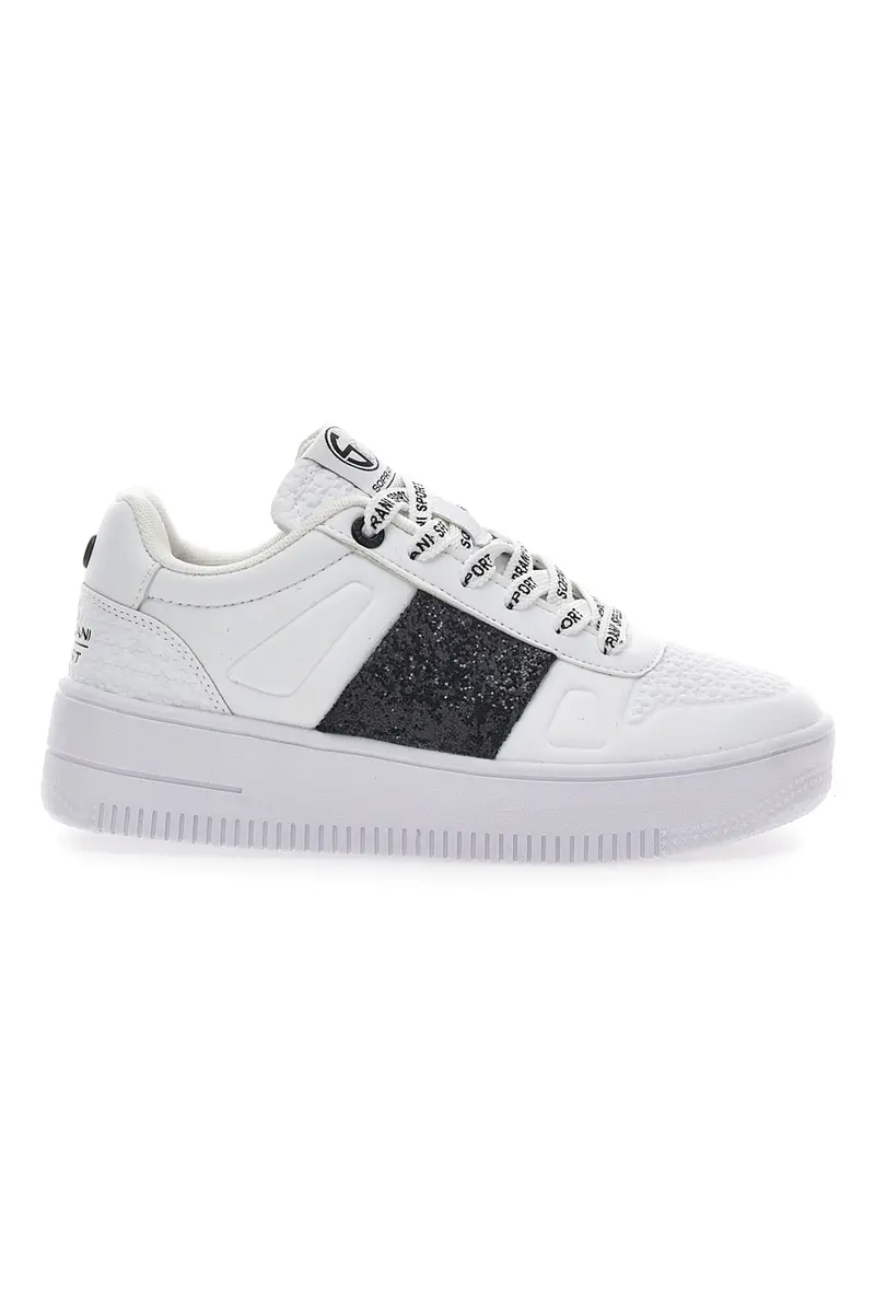 Sneakers Flatform Soprani Jimmy Glitter Bianche