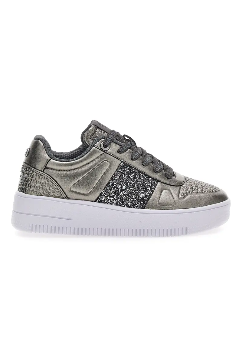 Sneakers Flatform Soprani Jimmy Glitter Piombo