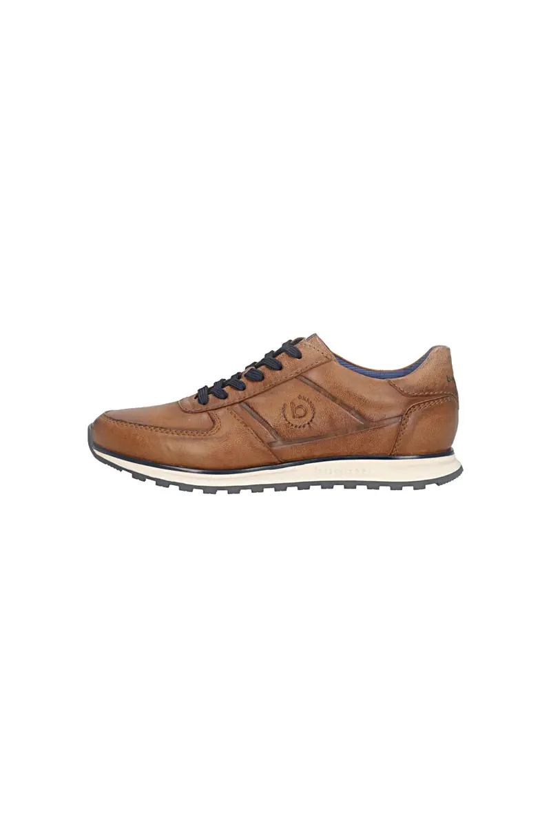 Sneakers marroni stile retrò in pelle Bugatti 335A21S3500