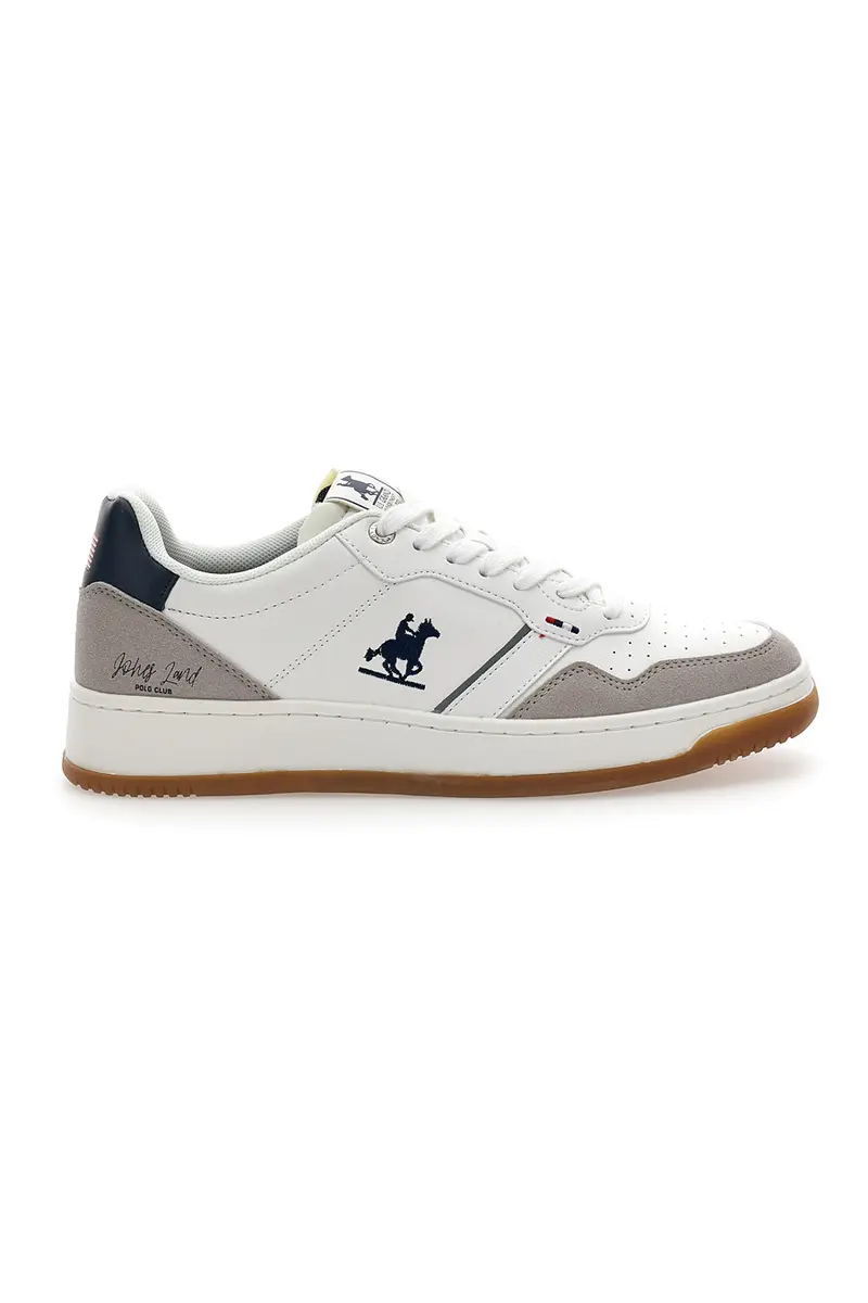 Sneakers Mid-Cut Bianche Con Strappo U.S. Grand Polo GPM424215J