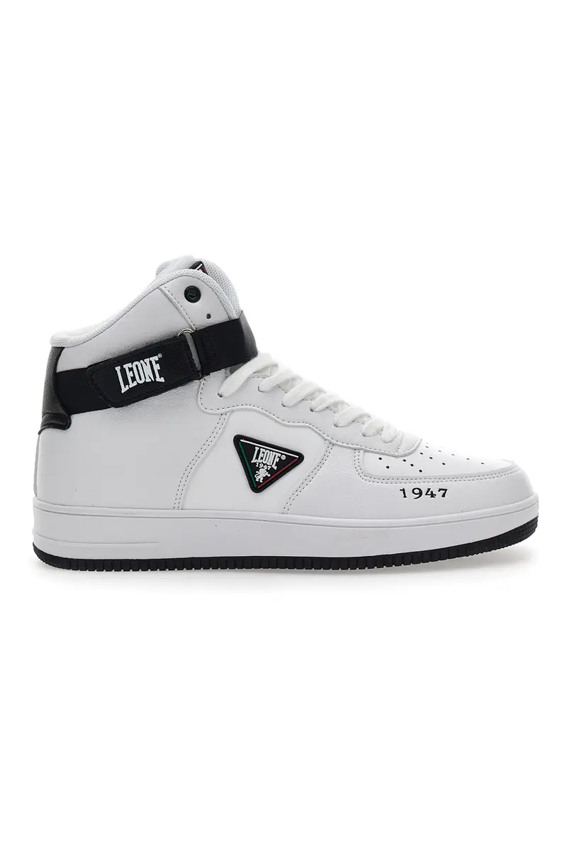 Sneakers Mid-Cut Bianche e Nere Leone 47