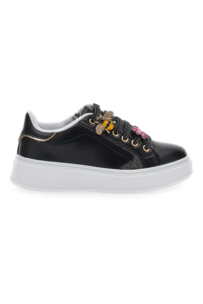 Sneakers Nere Con Applicazioni Floreali sui Lacci Grazie Girl 153917