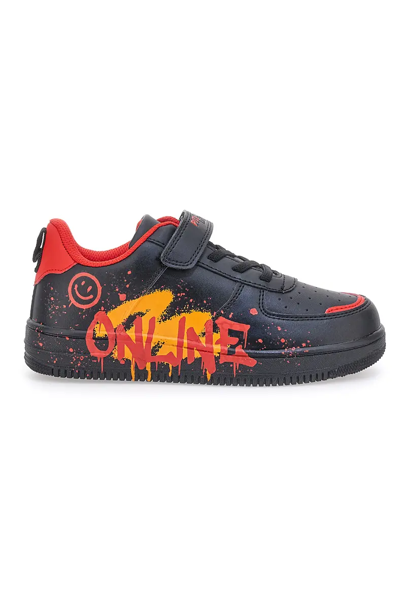 SNEAKERS NERE CON STAMPA COLORATA PITT KIDS K22355