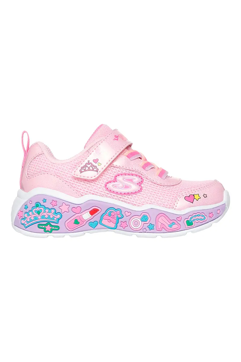 Sneakers rosa con glitter e suola decorata Skechers Play Scene Fun Squad