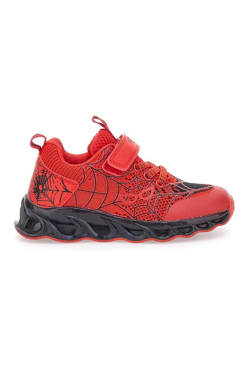 Sneakers Rosse con Ragnatela e Luci Pitt Kids K23581