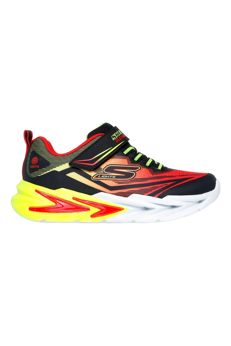 Sneakers Rosse e Nere Con Luci Colorate Skechers S-Lights