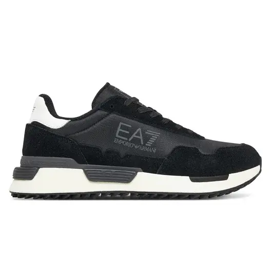 SNEAKERS UOMO EA7 EMPORIO ARMANI LIFESTYLE EVOLUTION ANTRACITE / SLASHER NERA E BIANCA 7X000380 AF19175