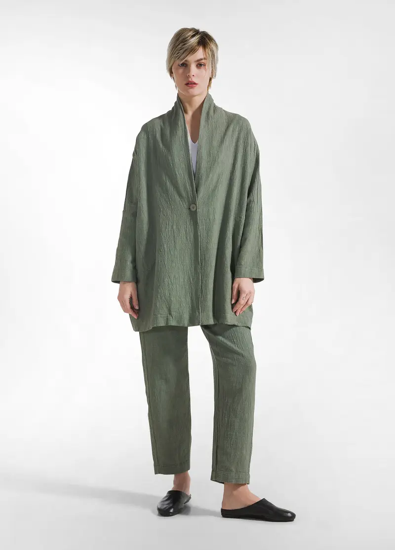 SOPRABITO OVERSIZE IN TWEED DI COTONE VERDE