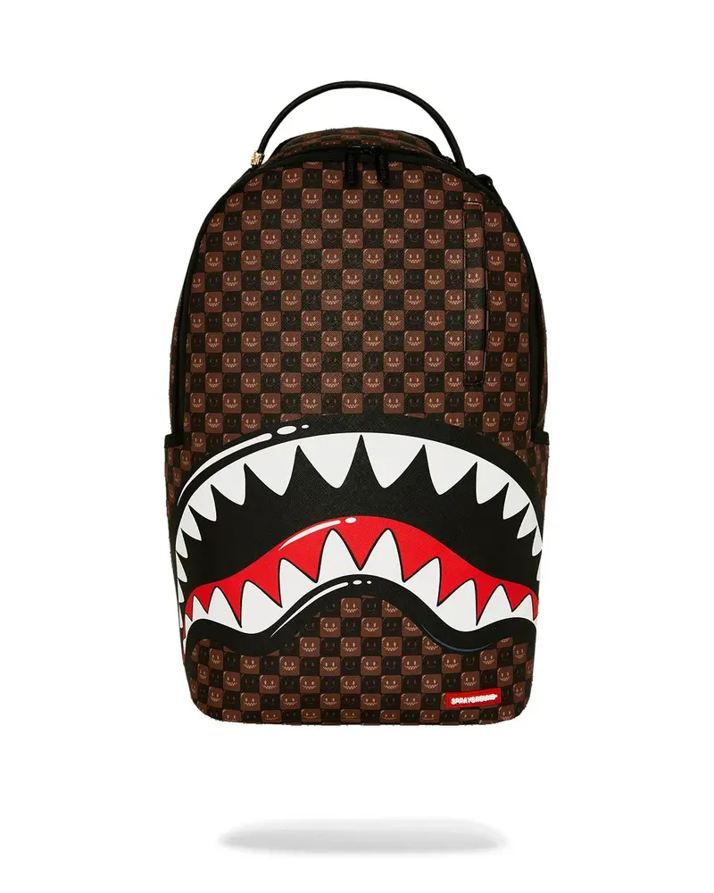 SPRAYGROUND SHARKS IN PARIS WTF BUBBLY BROWN CHECK ZAINO B8634