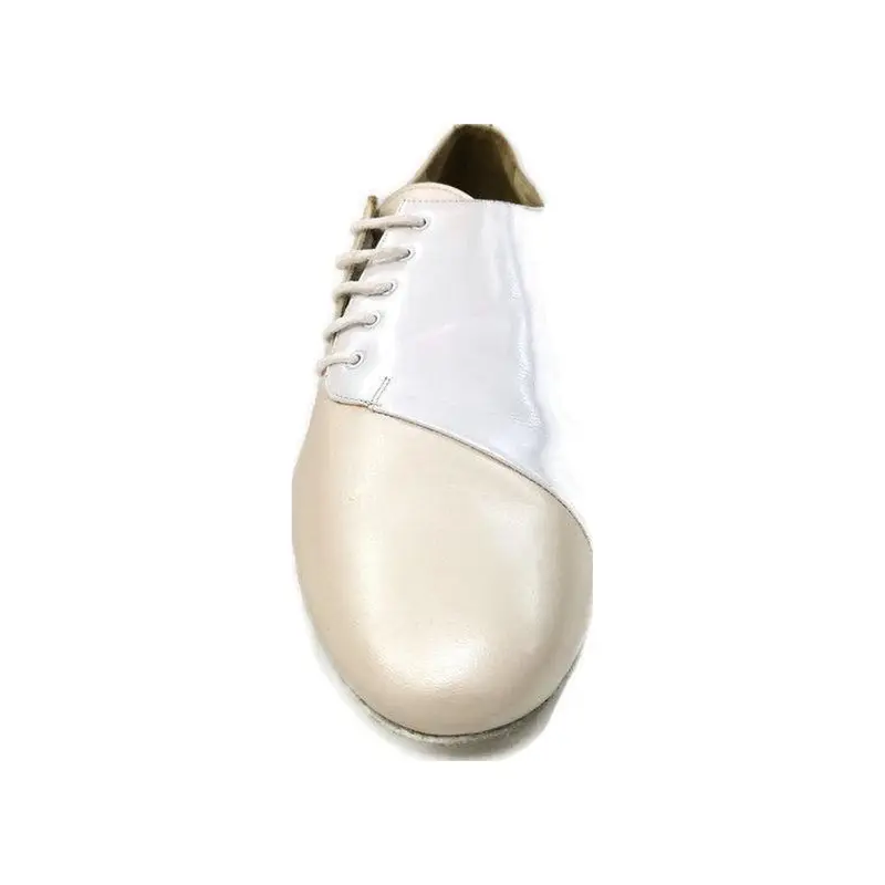Stardust MS19H - Scarpa da Ballo Salsa Uomo in Vitello Avorio e Vitello Bianco Perlato