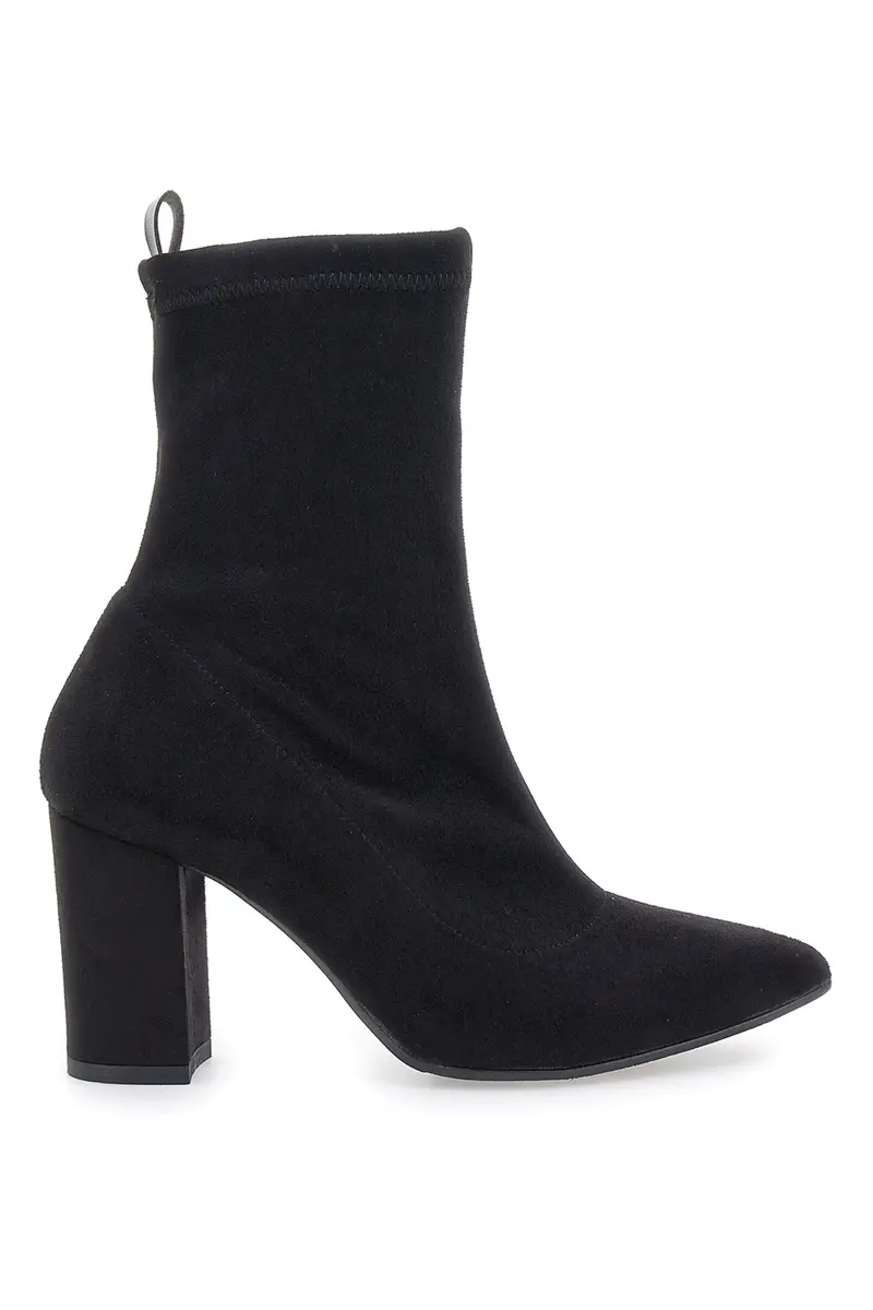 Stivaletti Neri Con Tacco 8 Cm Effetto Suede Pittarello Class 636
